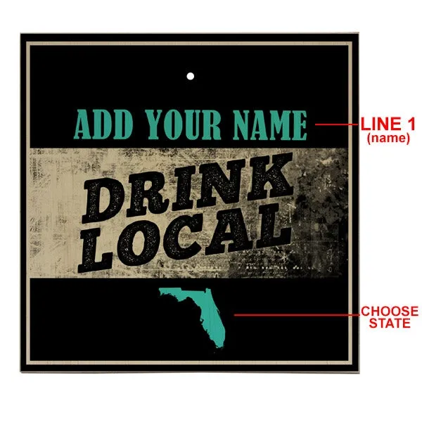 ADD YOUR NAME Large Tabletop Ring Toss Game - Drink Local