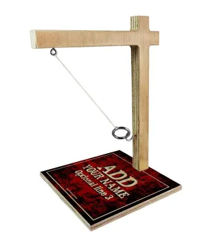 ADD YOUR NAME Large Tabletop Ring Toss Game - Grunge Red