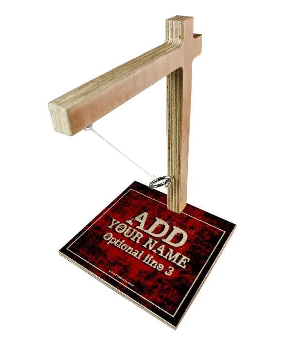 ADD YOUR NAME Large Tabletop Ring Toss Game - Grunge Red