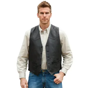 Aidase Suit Vest Men's Leather V-Neck Fashion Casual Jacket Sleeveless Steampunk Western Denim Vest Waistcoat Male