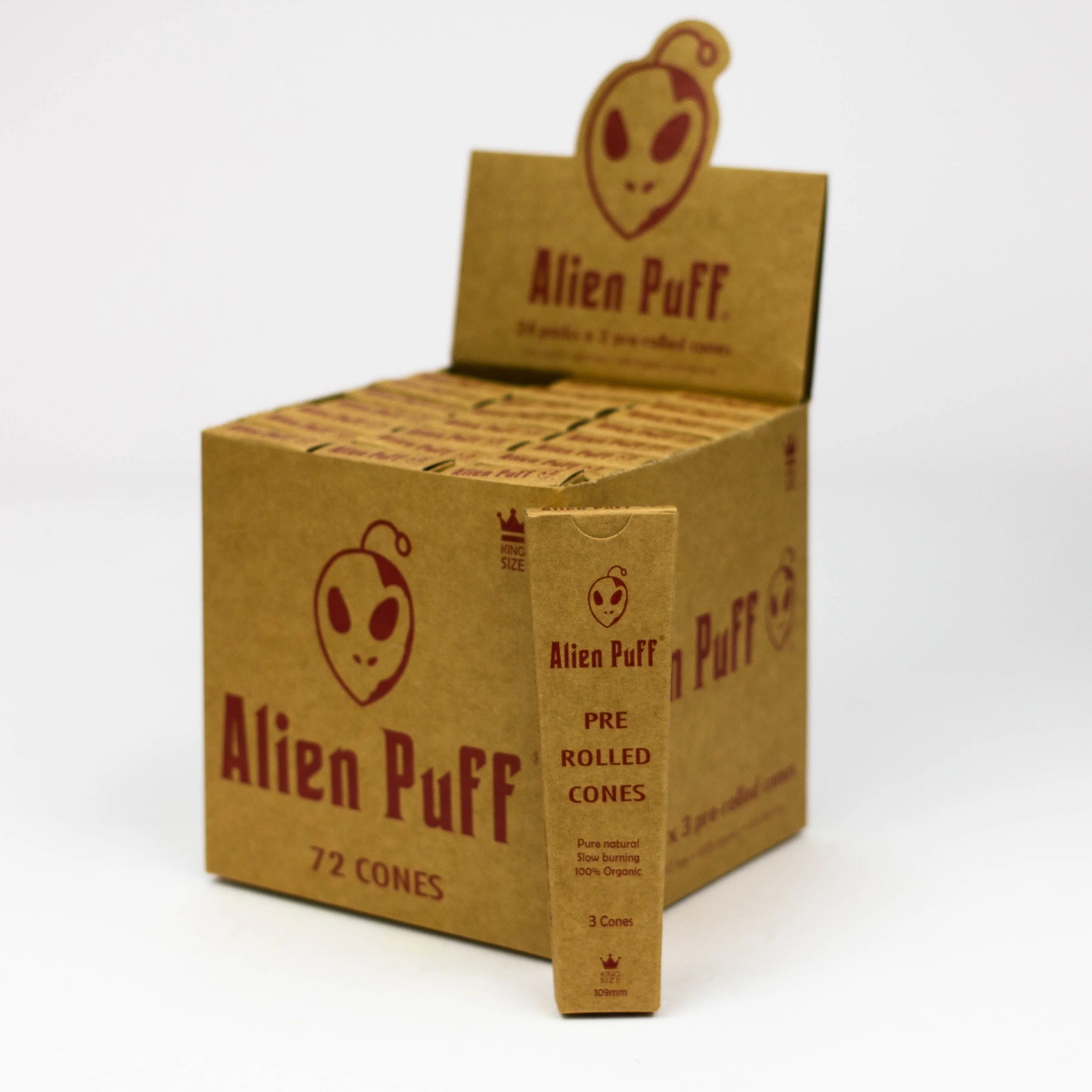 Alien Puff King Size Natural Organic Gum Pre-Rolled Cones