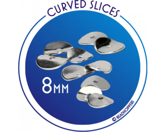 Beadhopper - Interchangeable Stackable Curved Slices - 10 pieces - Silver