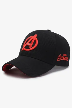 Black Avengers Red Embroidered Cap - S23 - MCP096R