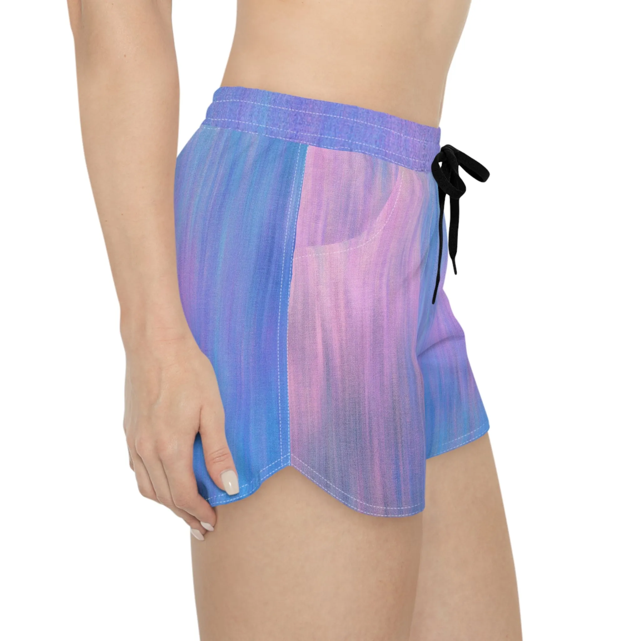 Blue & Purple Metalic - Inovax Women's Casual Shorts