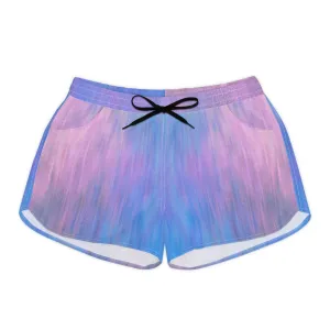 Blue & Purple Metalic - Inovax Women's Casual Shorts