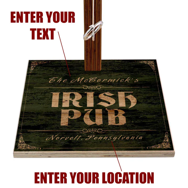 CUSTOMIZABLE Large Tabletop Ring Toss Game - Irish Pub