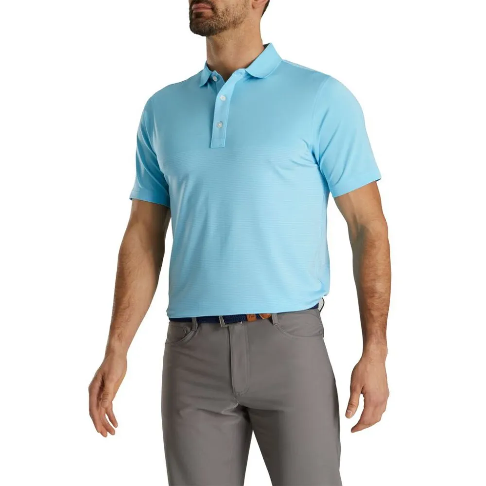 Footjoy Men's Engineered Pin Stripe Lisle Golf Polo