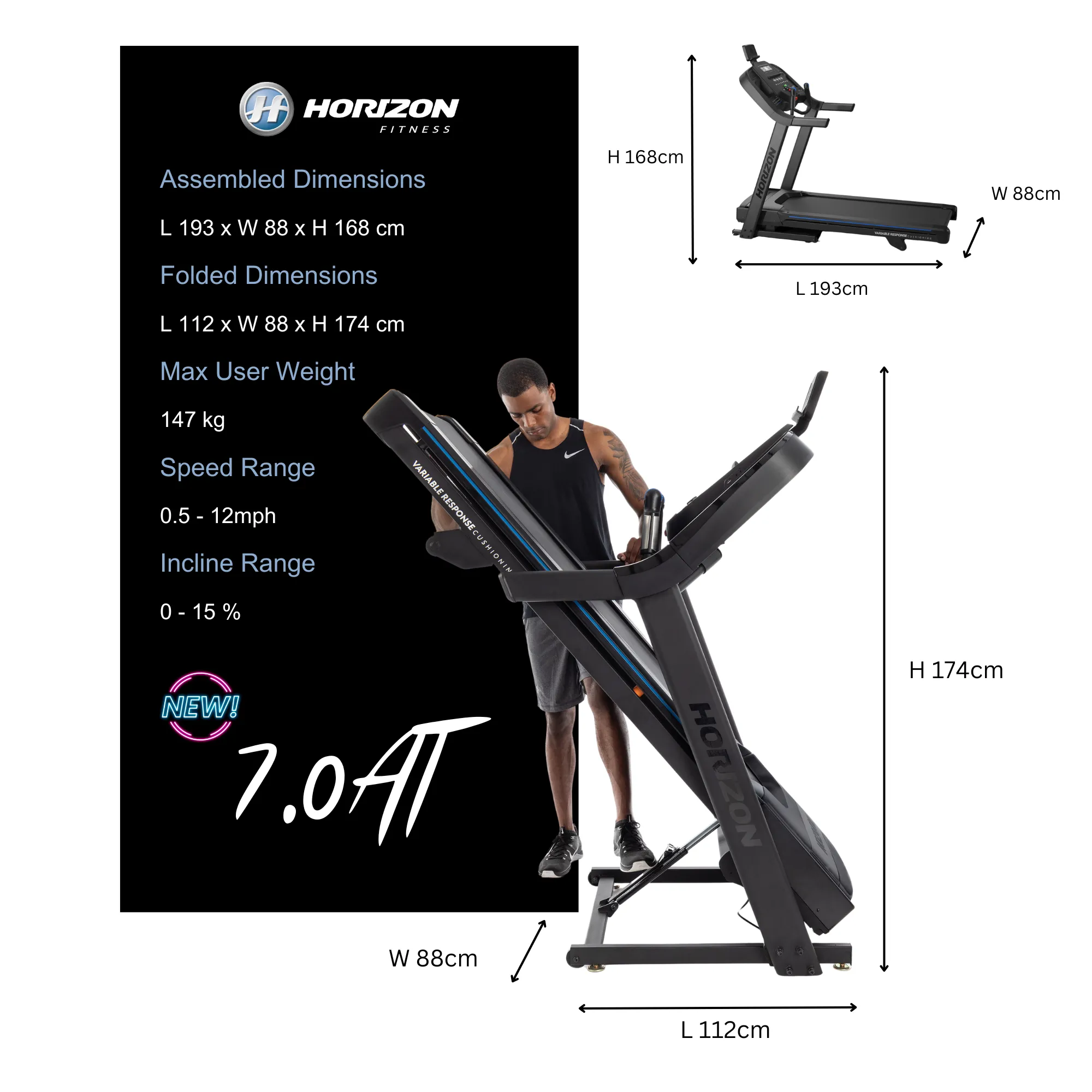 Grade C Horizon 7.0AT @Zone Treadmill