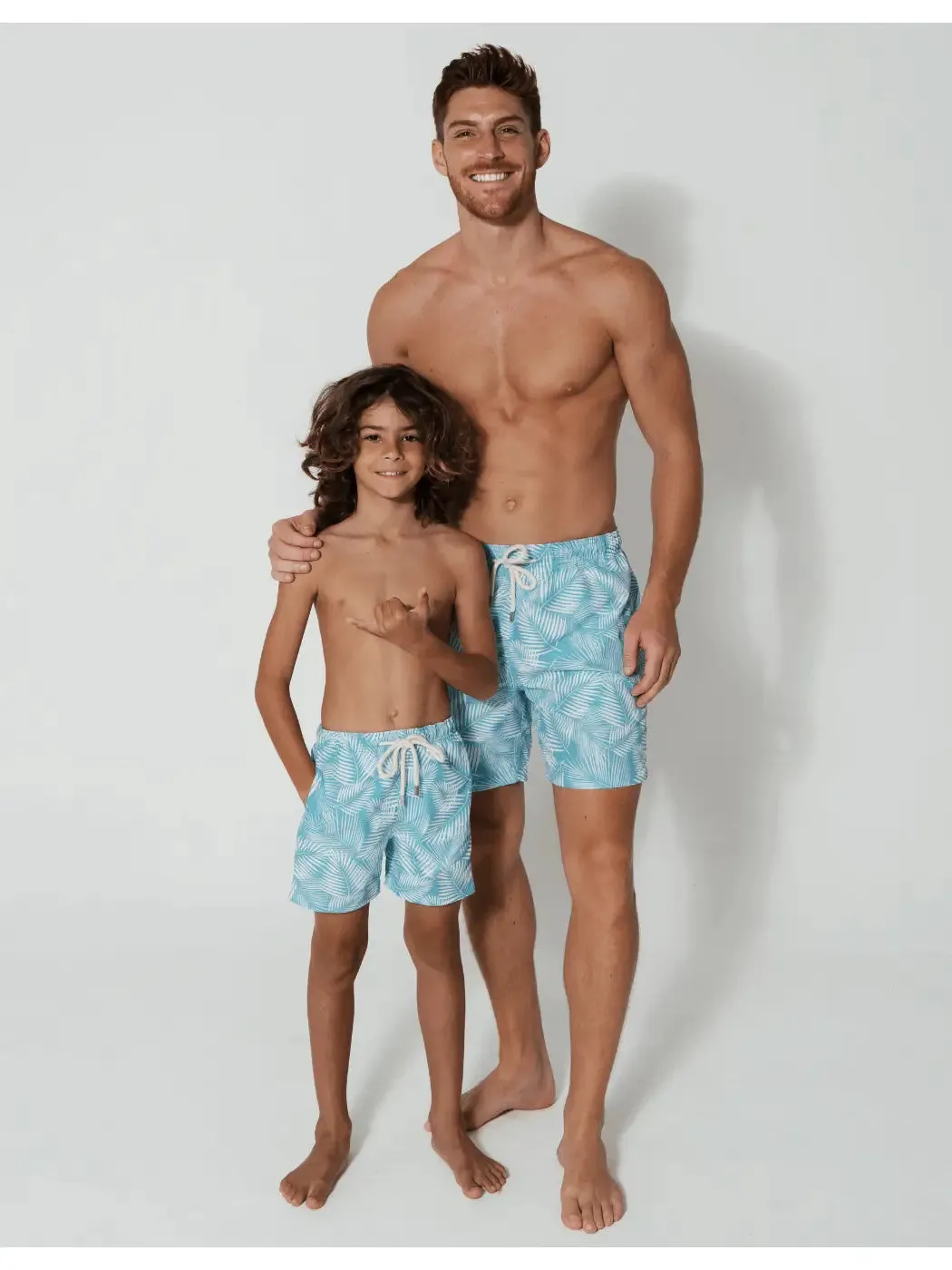 Green Fern Boys Swim Shorts