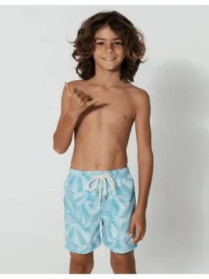 Green Fern Boys Swim Shorts