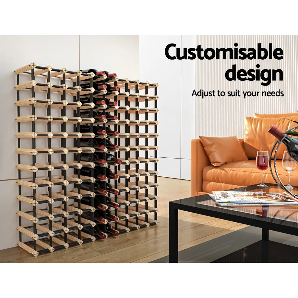 Heavy-Duty 120-Bottle Wine Rack, Solid Pine & Steel - Artiss