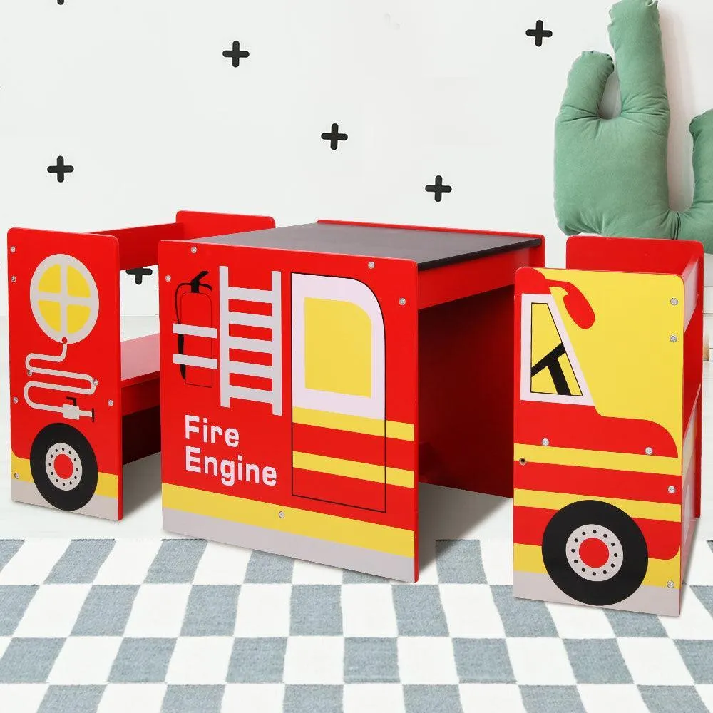 Keezi Kids Fire Truck Table & Chair Set