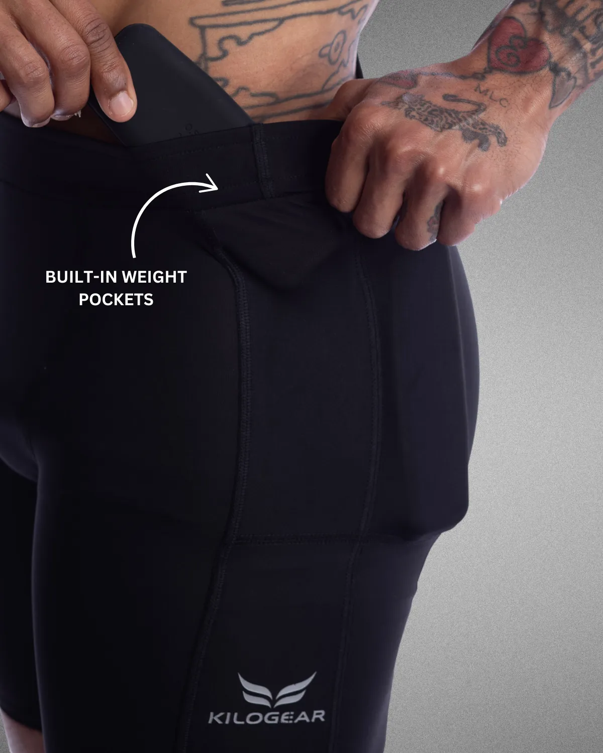 KILOGEAR Men's High-Performance MICRO Weighted Compression Shorts