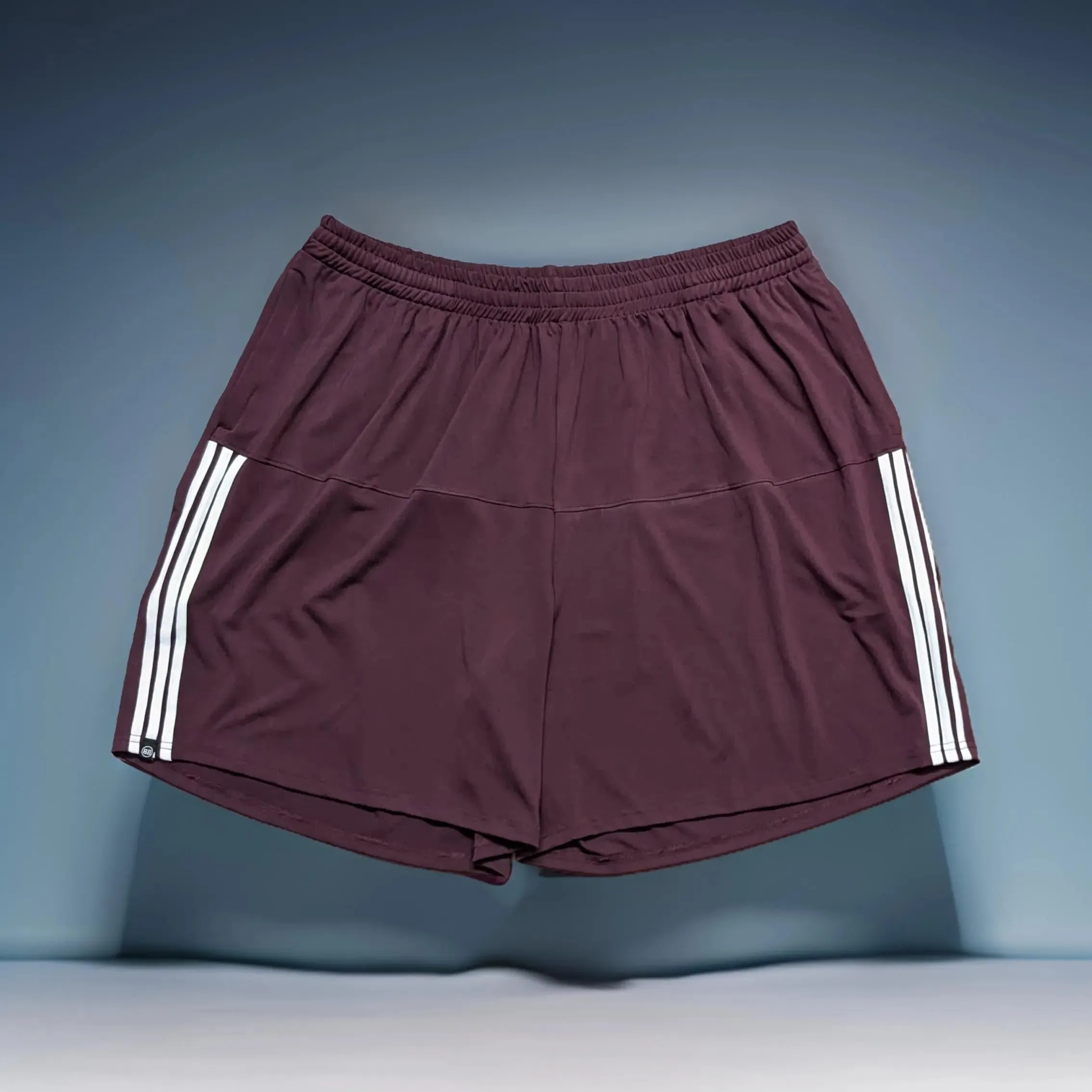 Maroon Striped Gym Shorts