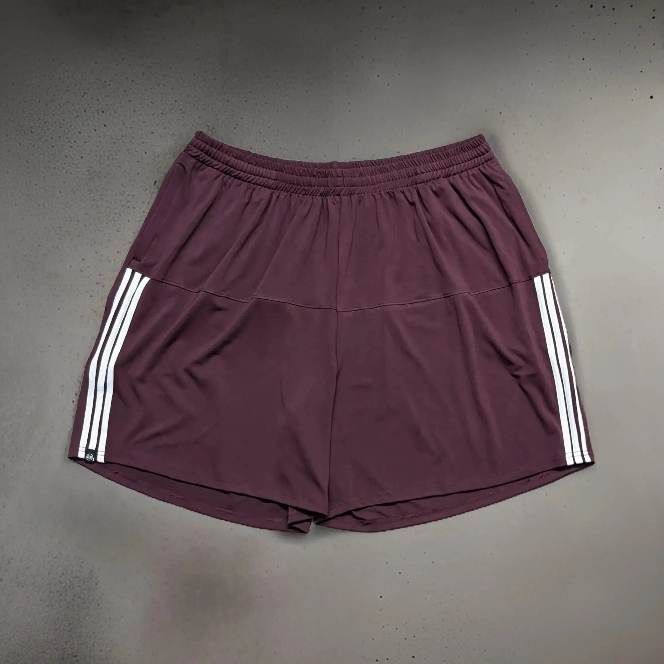 Maroon Striped Gym Shorts