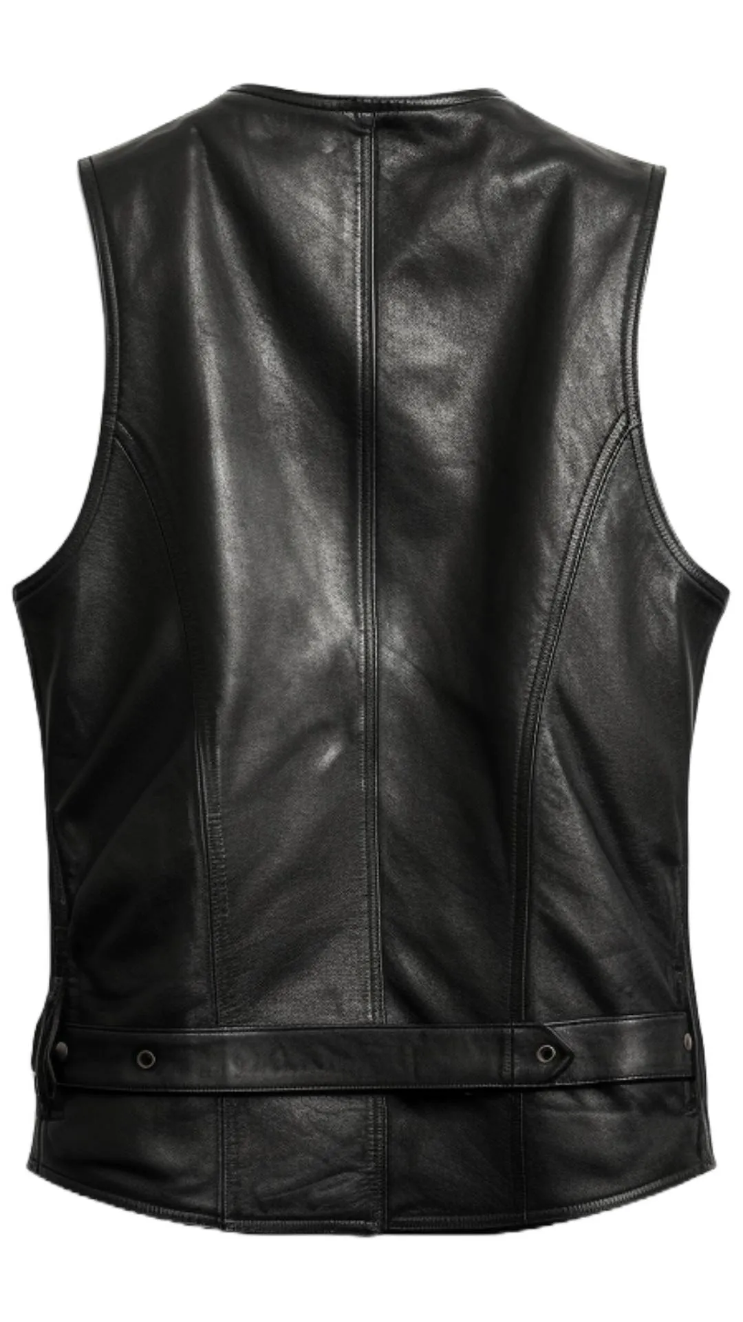 Men Black Leather Vest