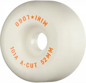 Mini Logo Wheels A-Cut "2" 52mm 101a - White (Set of 4)