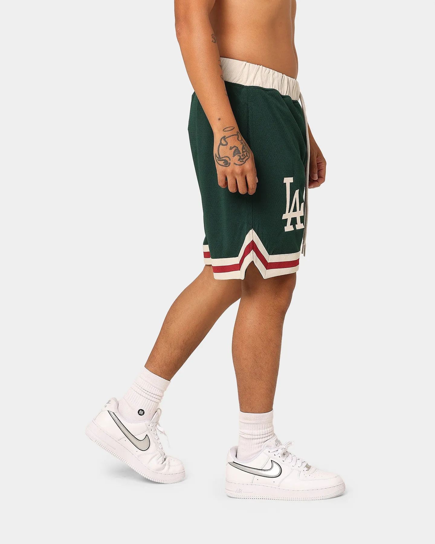 New Era Los Angeles Dodgers Mesh Shorts Dark Green/Cardinal