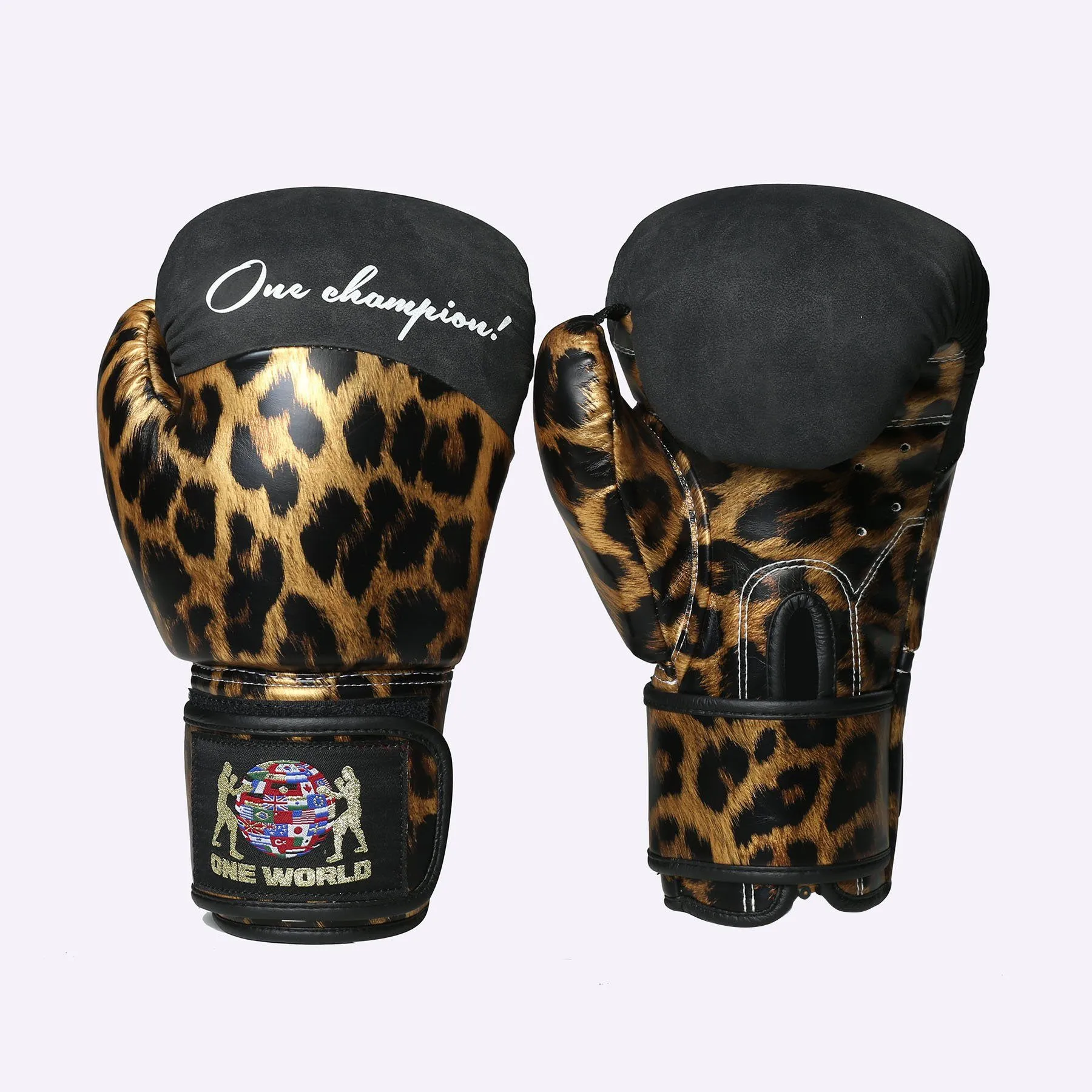 One World Boxing - Printed Boxing Gloves - Leopard