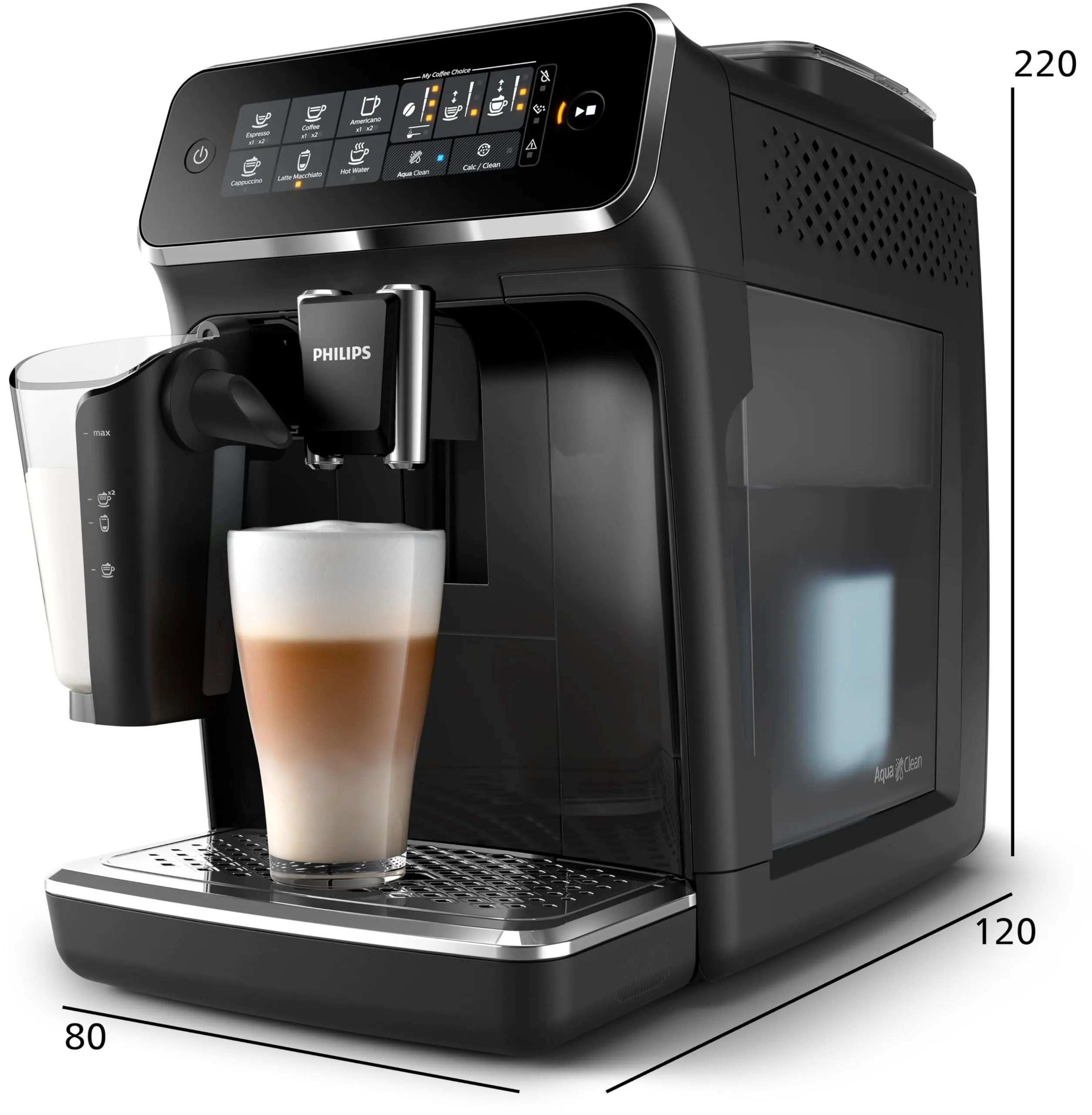 Philips 3200 Series Fully Automatic Espresso Machine w/ LatteGo, Black, EP3241/54