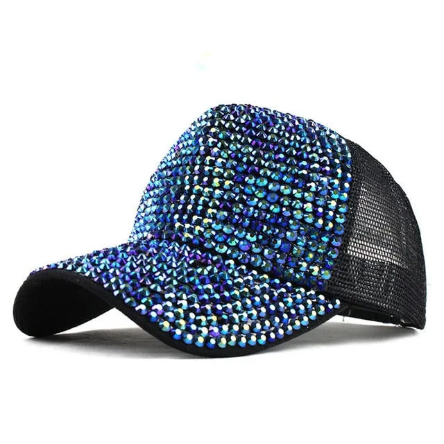 Rhinestone Gothic Punk Embroidered Baseball Cap