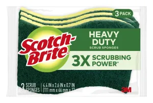 Scotch-Brite Heavy Duty Scrub Sponges, 3 Scrubbing Sponges