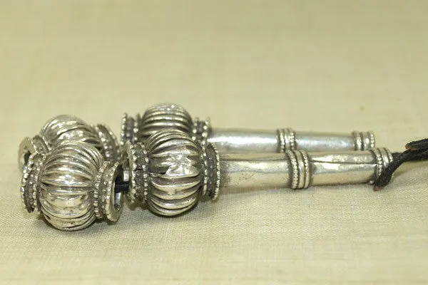 Set of Antique Silver Cones and Beads from India