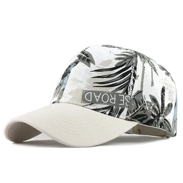 Summer Leaves Printed Snapback Baseball Cap