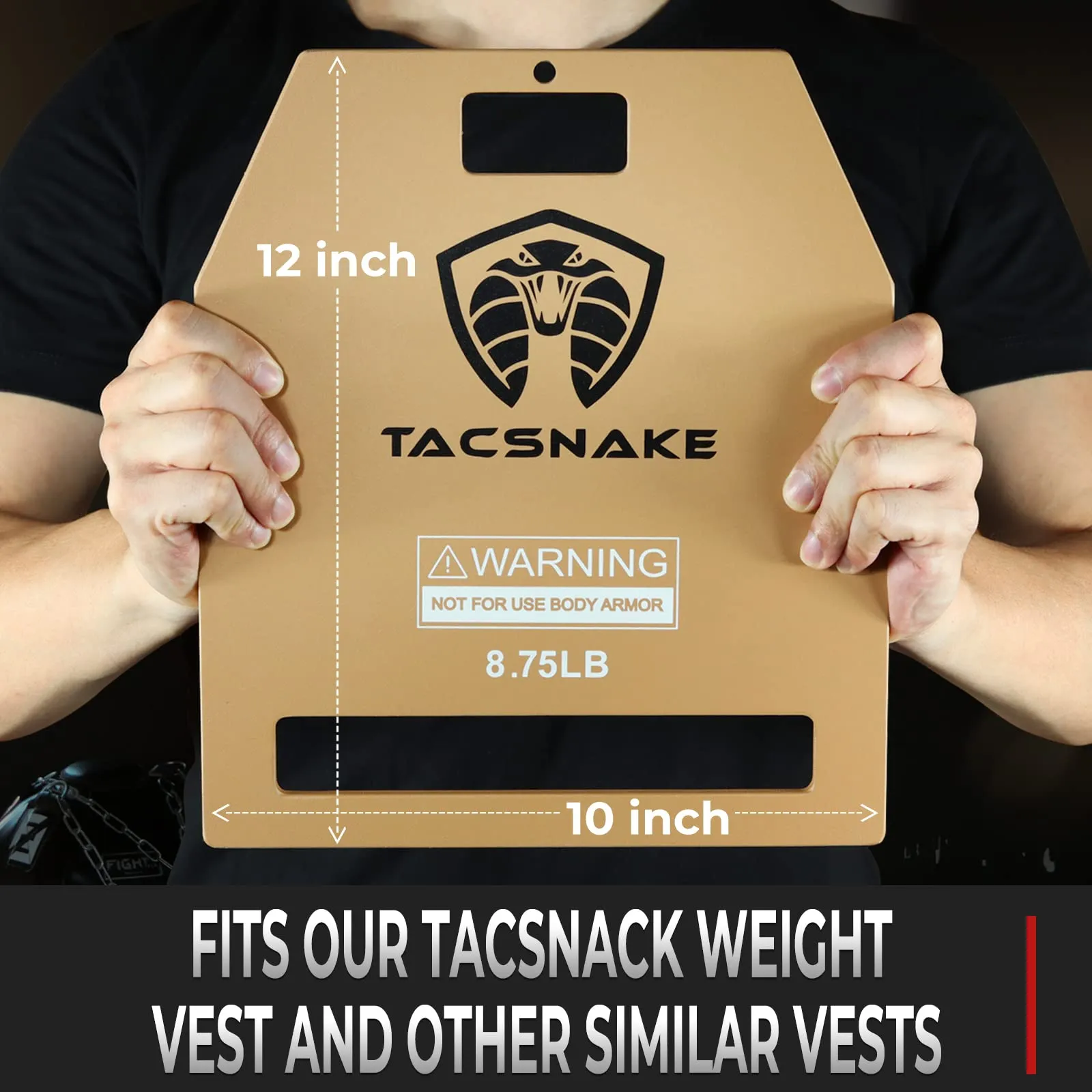 Tacsnake Weight Vest Plates 5.75 LB/ 8.75 LB/ 14.75 LB Pair for Weighted Vest, Strength Training, Running, Workout (8.75, Tan)