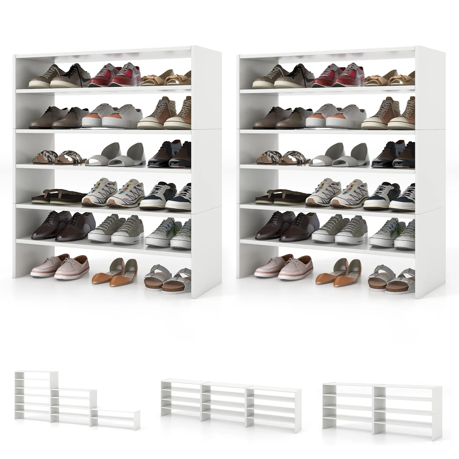 Tangkula 3-in-1 Vertical Shoe Rack