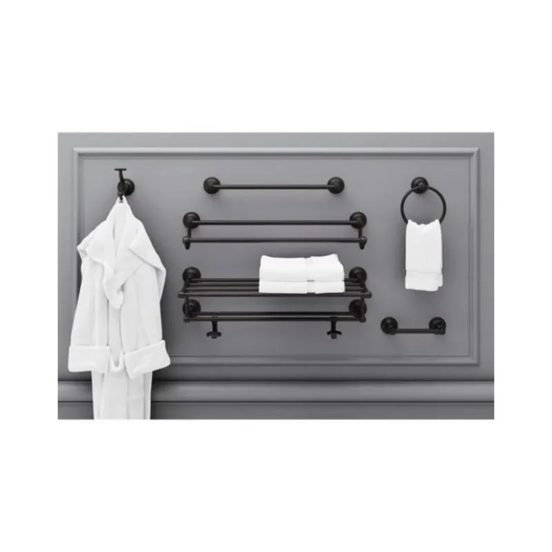 Tisbury 26.47" Round Double Towel Bar in Tuscan Bronze