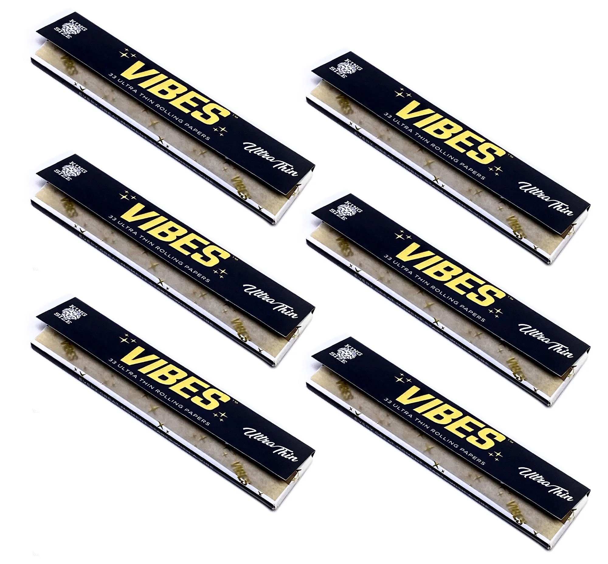 Vibes - King Size Ultra Thin - 33 Paper Booklet - 6 Packs