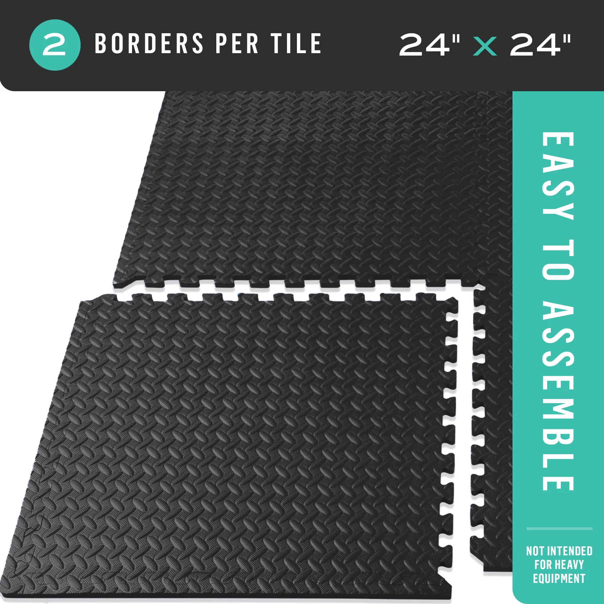 vélotas® Diamond Pattern Foam Fitness Mats 1/2" - 4 Color Options