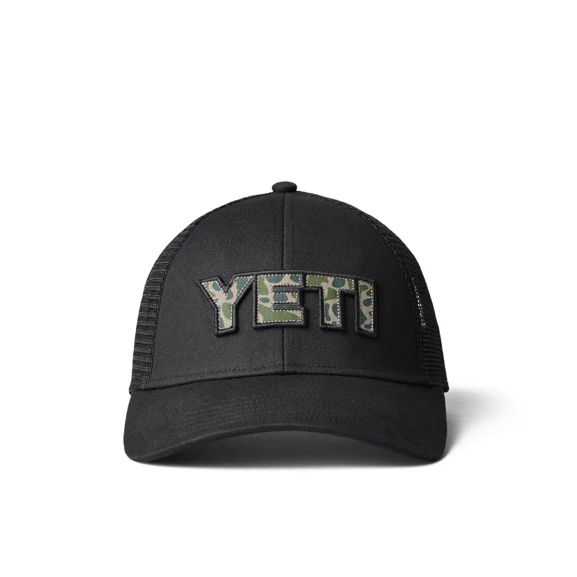 YETI Camo Logo Badge Trucker Hat