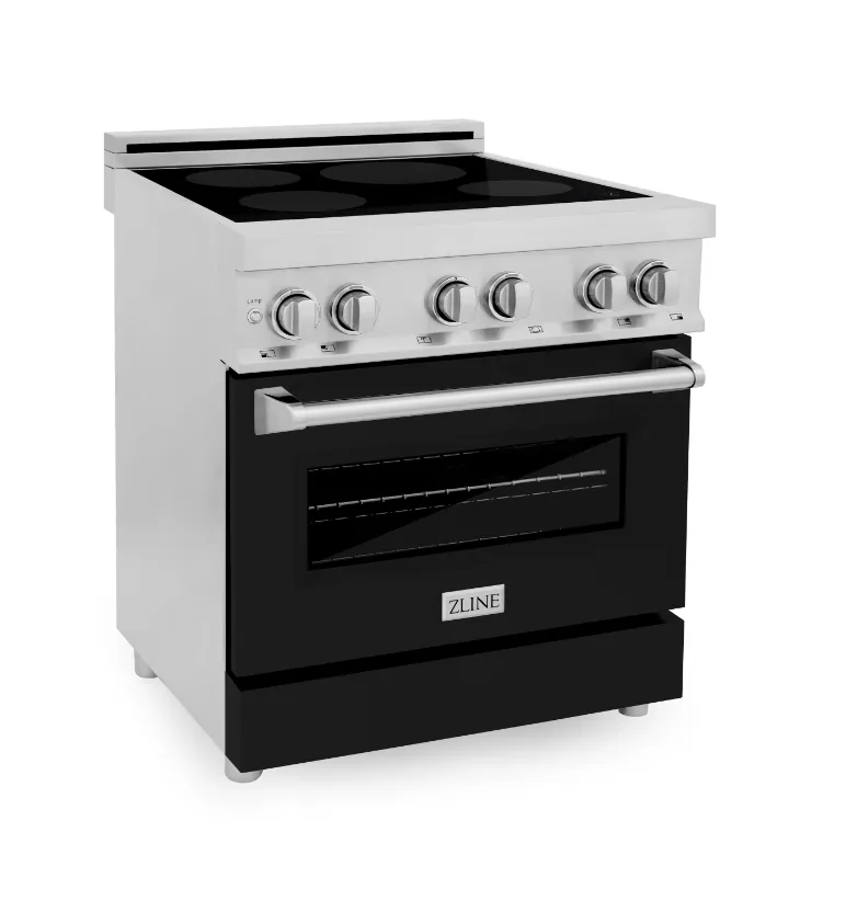 ZLINE 30 Induction Range in Stainless Steel with a Black Matte Door (RAIND-BLM-30)