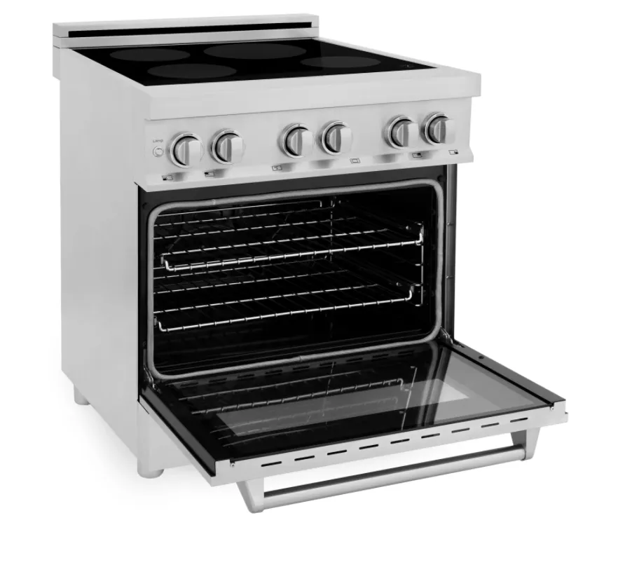 ZLINE 30 Induction Range in Stainless Steel with a Black Matte Door (RAIND-BLM-30)