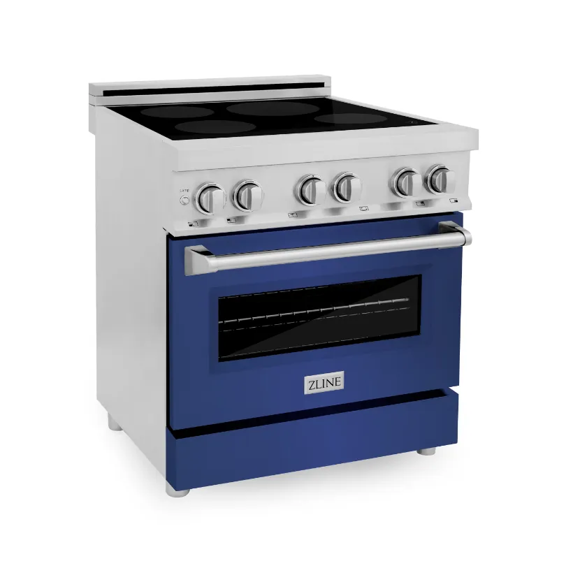 ZLINE 30 Induction Range in Stainless Steel with a Blue Matte Door (RAIND-BM-30)