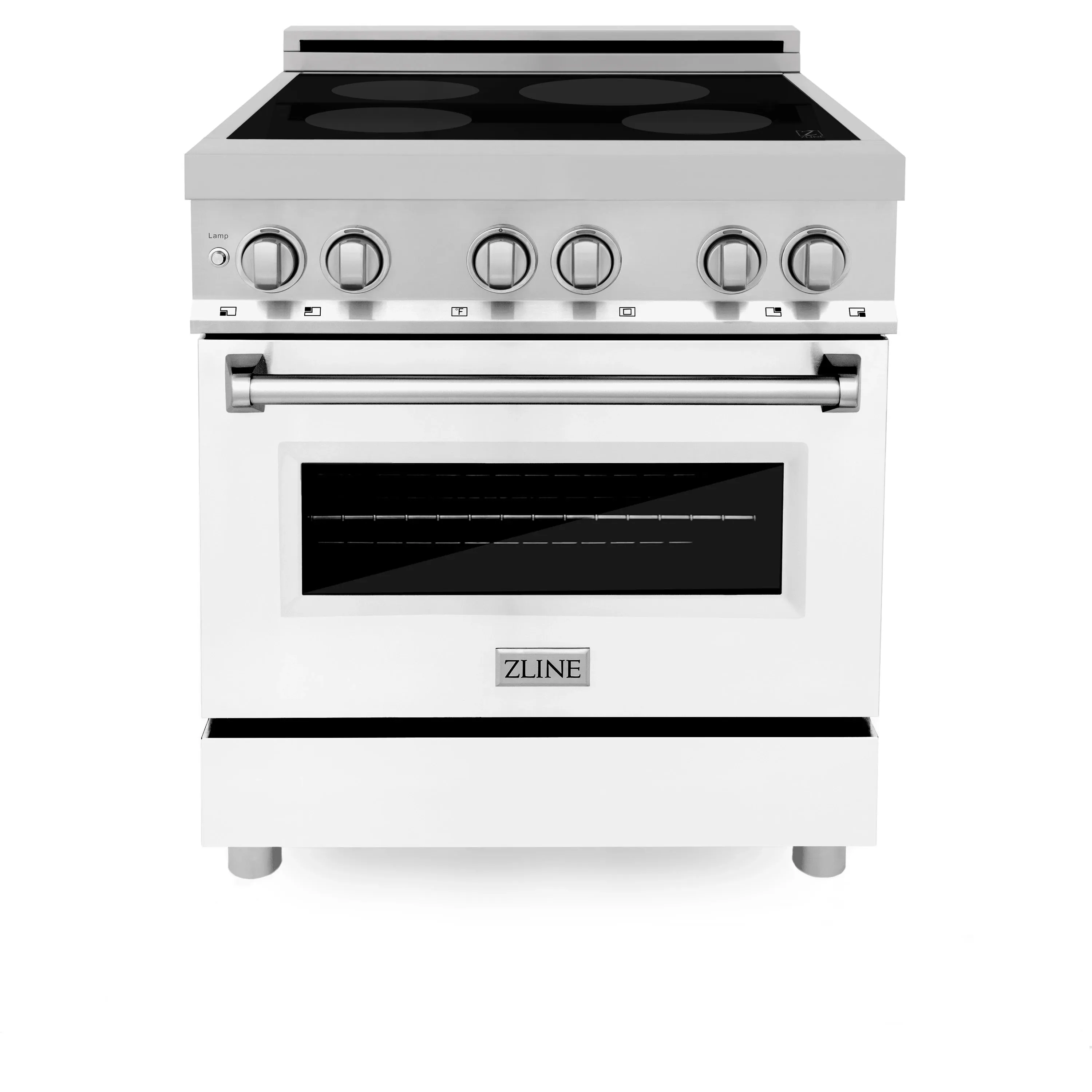 ZLINE 30 Induction Range in Stainless Steel with a White Matte Door (RAIND-WM-30)