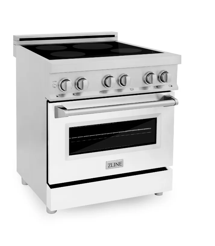 ZLINE 30 Induction Range in Stainless Steel with a White Matte Door (RAIND-WM-30)