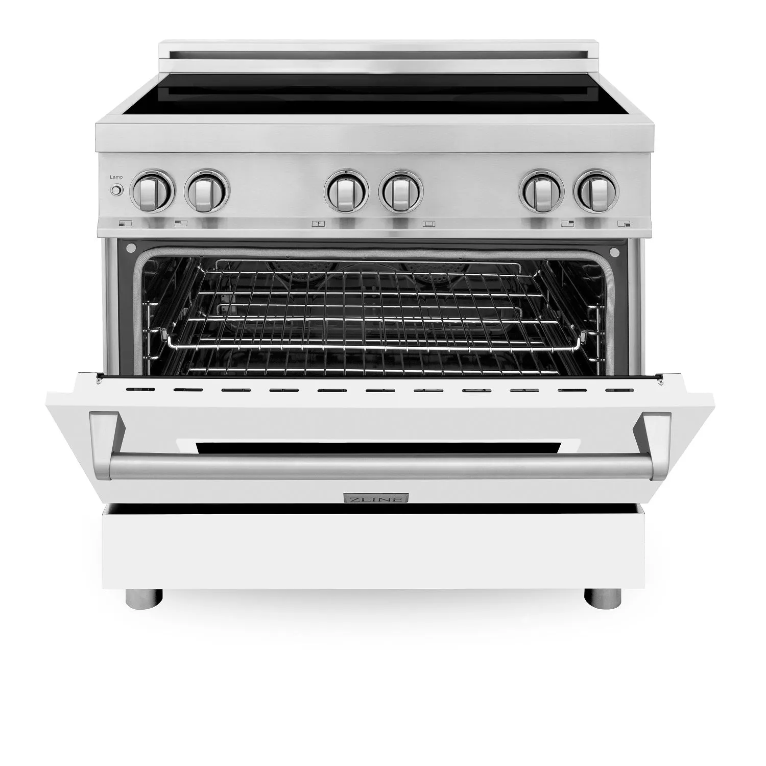 ZLINE 36 Induction Range in Stainless Steel with a White Matte Door (RAIND-WM-36)