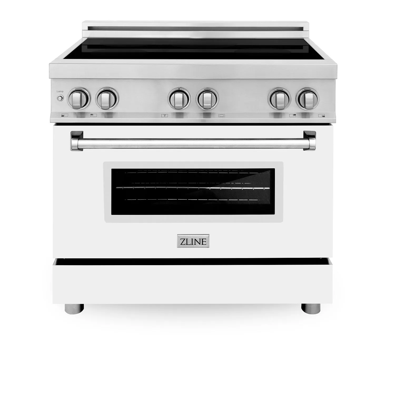 ZLINE 36 Induction Range in Stainless Steel with a White Matte Door (RAIND-WM-36)