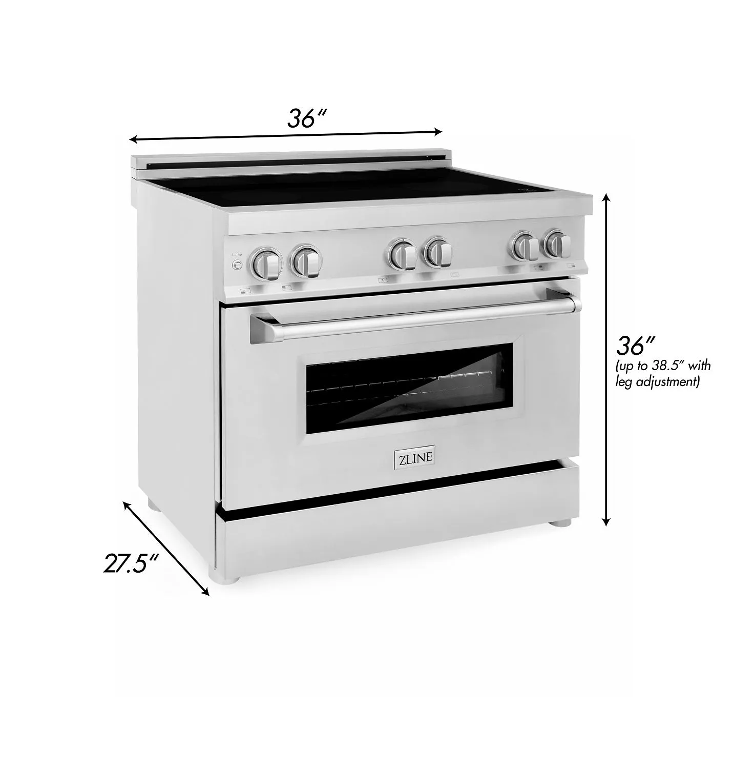 ZLINE 36" Professional Stainless Steel Induction Cooktop/Electric Oven Range (RAIND-36)